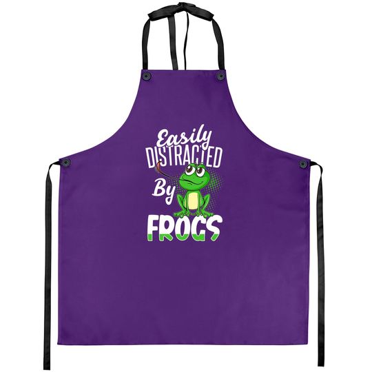 Frog Owners Vintage Frog Frogs Easily Distracted By Frogs Long Sleeve Aprons