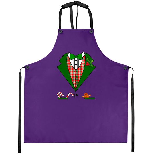 Tuxedo Christmas Red Green Tux Aprons