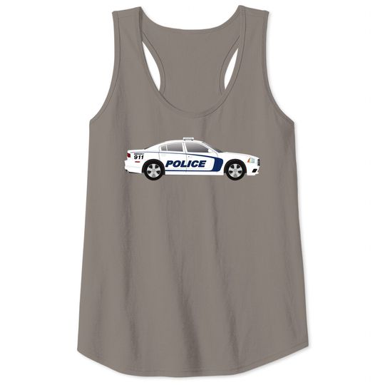 White Police Car - Police Car - Tank Tops