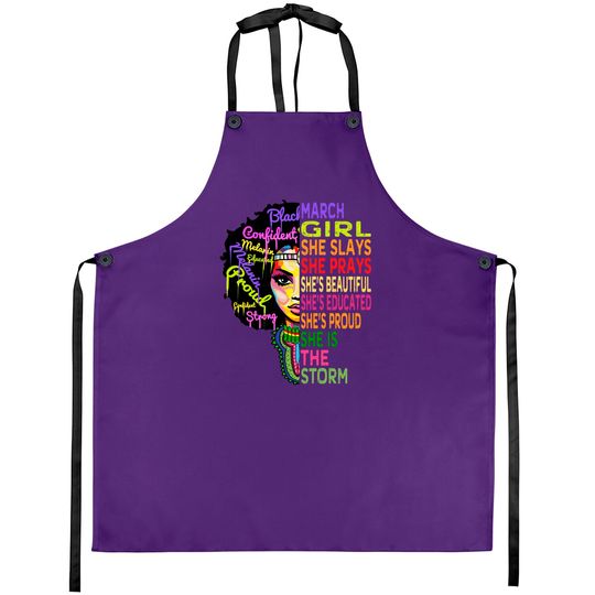 March Birthday Girl Queens Aprons