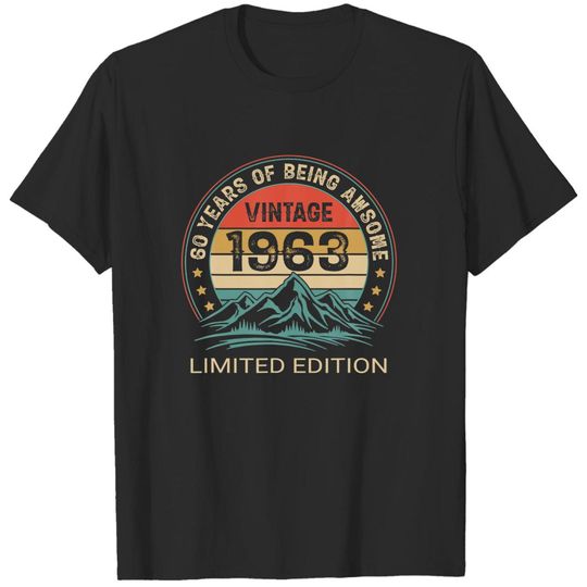 60Th Birthday 60 Year Old Vintage Retro 1963 T-shirt