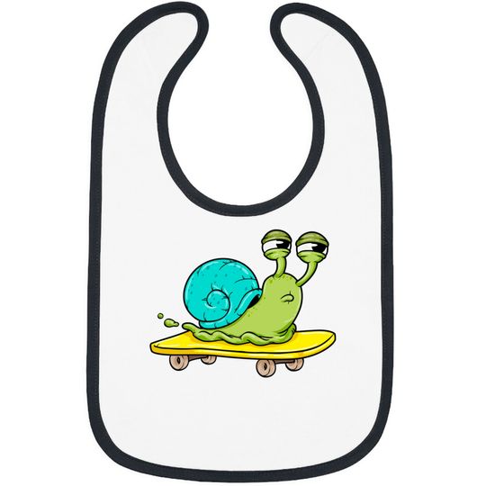 Snail with House as Skater with Skateboard - Skater - Bibs