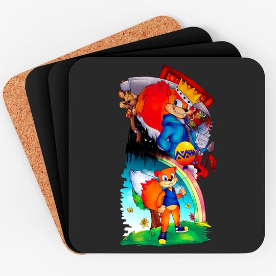 Before and After - Conker - Conkers Bad Fur Day - Coasters