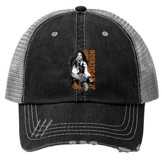 janet jackson brown - Janet Jackson - Print Trucker Hats