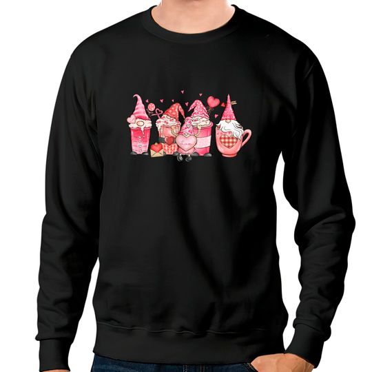 Gnome Valentine Sweatshirt, Gnome Coffee Sweater, Cute Sweatshirt