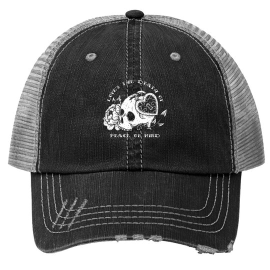Bad Omens Love's The D.eath Of Peace Of Mind Trucker Hats, Bad Omens Trucker Hats