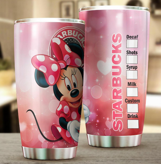 Minnie Mouse Pink Glitter Bling Starbucks Disney Tumber 30 oz