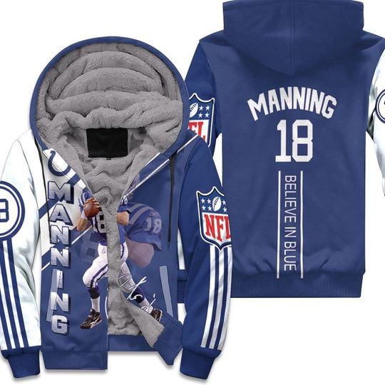 Colts Peyton Manning 3D Hoodie Unisex Fleece Hoodie