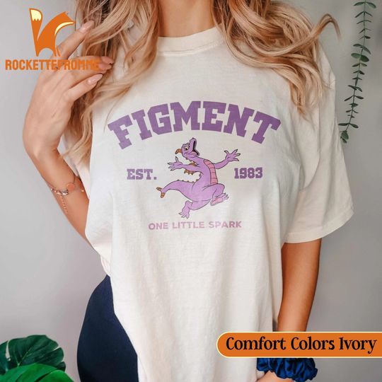 Disney Figment Shirt, Disneyland Purple Dragon Shirt, Vintage One Little Spark Shirt