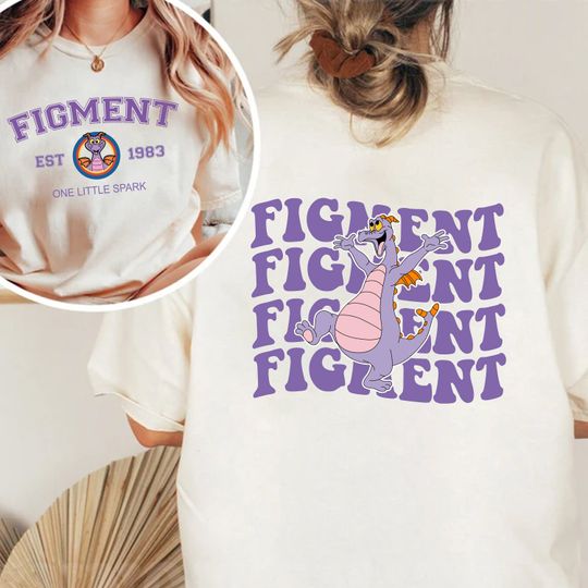 Disney Figment Double Side Shirt, Epcot Figment Shirt, Purple Dragon Shirt, Figment Est 1983