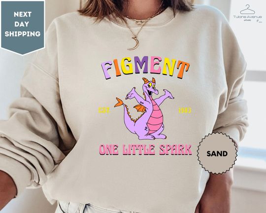 Retro Figment Sweatshirt, Figment Est 1983, One Little Spark, Journey Into Imagination, Disneyland Sweatshirt