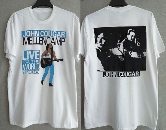 John Cougar Mellencamp Live To The World 1988 T-Shirt