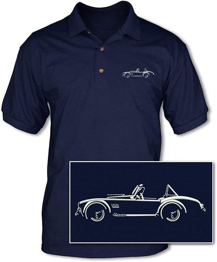 1965 AC Shelby Cobra 427 SC Adult Pique Polo Shirt - Art of Light