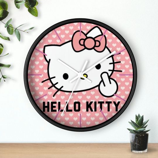 Hello Kitty Non Ticking Wall Clock - Decorative Wooden Wall Clock