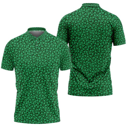 Clover St Patrick's Day Shirt Green Irish Polo Golf Shirts