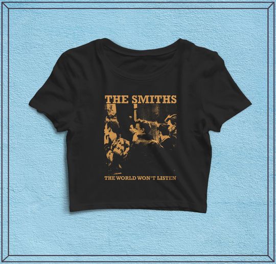 The Smiths The World Won't Listen Vintage Crop Top - Music Shirt