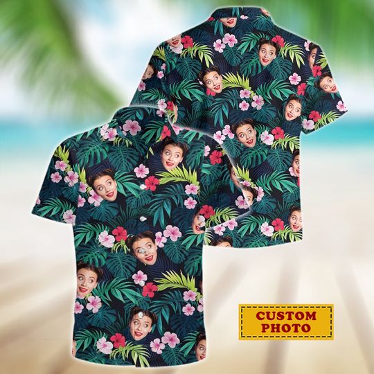 Custom Face Hawaiian Shirt, Personalized Photo Shirt for Men
