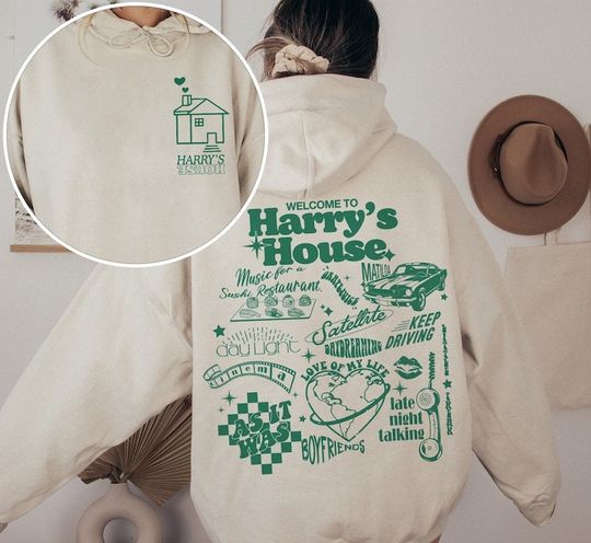 Welcome To Harry's House Track List Hoodie, Harry's House Double Sided Hoodie
