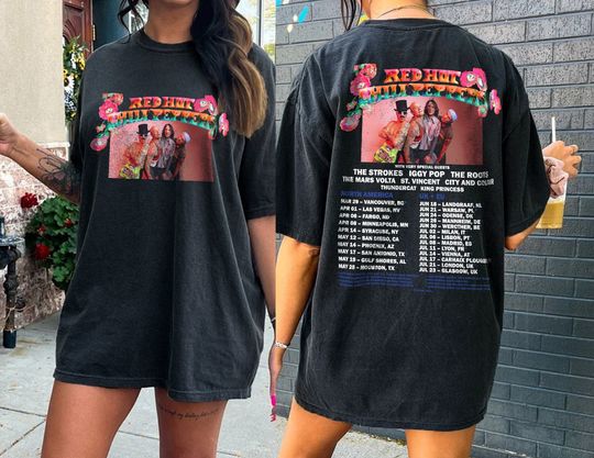 Red Hot 2023 Tour Shirt, Chili Peppers Tour Dates Tshirt, The Chili Peppers Sweatshirt, RHCP Merch, Gifts For Fan