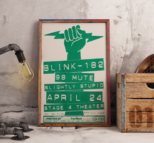 Blink 182 poster, Blink-182 poster, Blink 182 concert Premium Matte Vertical Poster