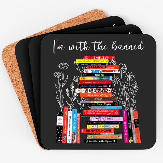 I'm With The Banned, Banned Books Coasters, Banned Books Coasters
