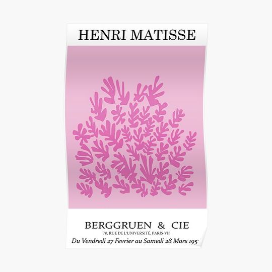 Henri Matisse - La gerbe (The Sheaf) 1953 - Pink Premium Matte Vertical Poster