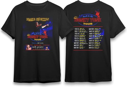Blake Tour 2023 Shelton T-Shirt, Back to The Honky Tonk Tour 2023, Shirt for Fan