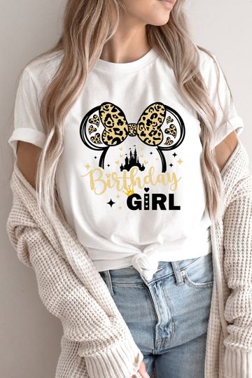 Leopard Disney Birthday Girl Shirt, Birthday Shirt Disney, Birthday Shirt