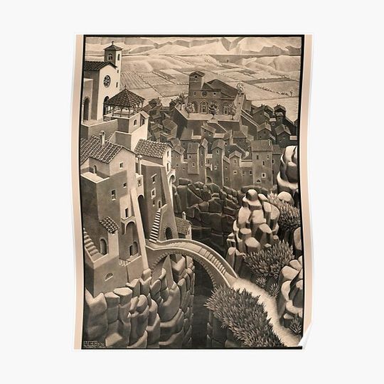M.C. Escher - The Bridge, 1930 Premium Matte Vertical Poster