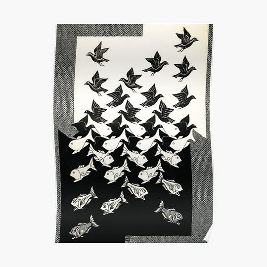 Escher - Sky And Water II, 1938 Premium Matte Vertical Poster