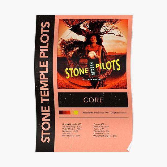 Stone temple pilots core Cover album  Poster Minimalist album cover Stone temple pilots Premium Matte Vertical Poster