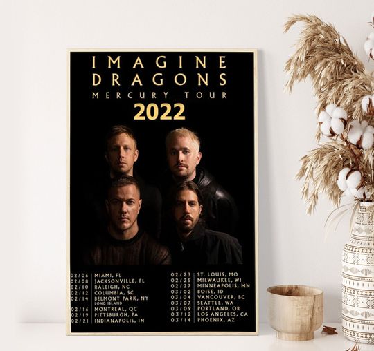 Imagine Dragons Mercury Tour Concert 2022 Poster, Mercury Tour 2022 Poster, Before The Thunder Poster
