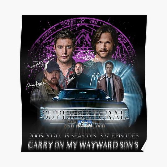 Limited Edition Supernatural Family dont end with Blood Season 15SW Premium Matte Vertical Poster