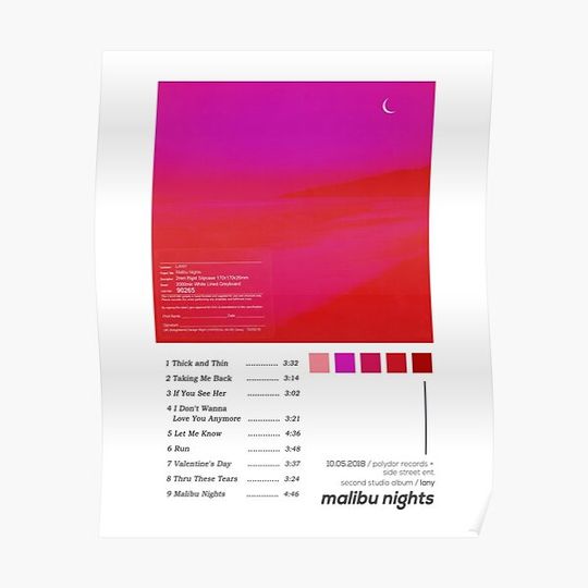 LANY Malibu Nights Album Cover Poster Premium Matte Vertical Poster