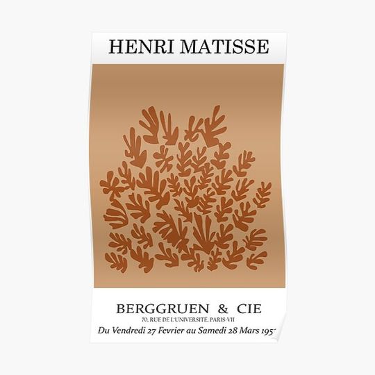 Henri Matisse - La gerbe (The Sheaf) - Brown Premium Matte Vertical Poster