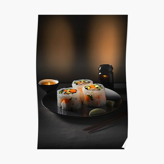 Sushi Plate Premium Matte Vertical Poster