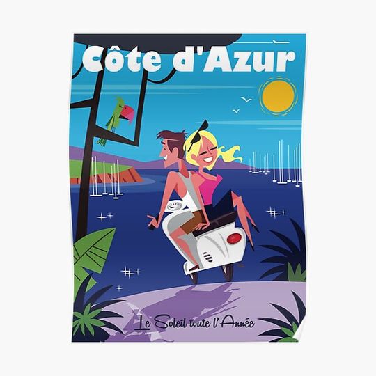 Cote D'Azur poster Premium Matte Vertical Poster