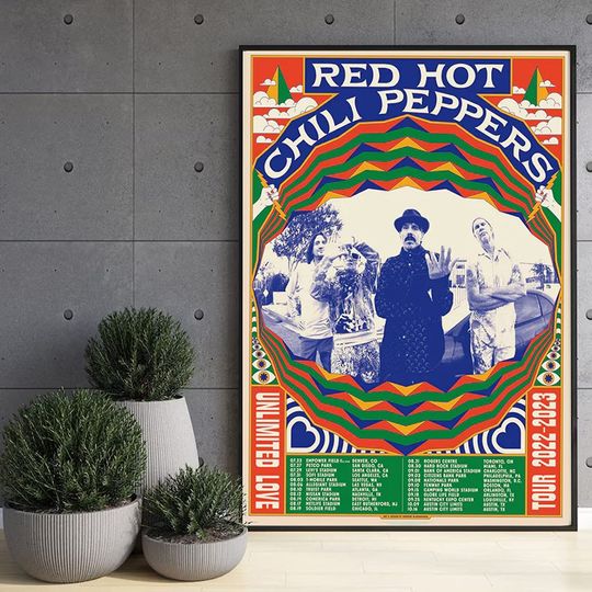 Red Hot Chili Peppers 2023 World Tour Poster, Red Hot Chili Peppers Gift For Fan
