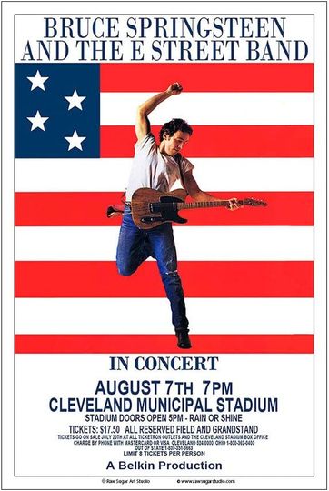 Raw Sugar Art Studio Bruce Springsteen 1985 C.leveland Concert Poster