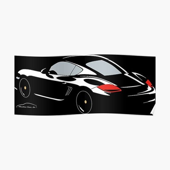 Porsche Cayman S Black Edition. Premium Matte Vertical Poster