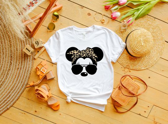 Disney Leopard Mickey Shirt, Disney Floral Shirt