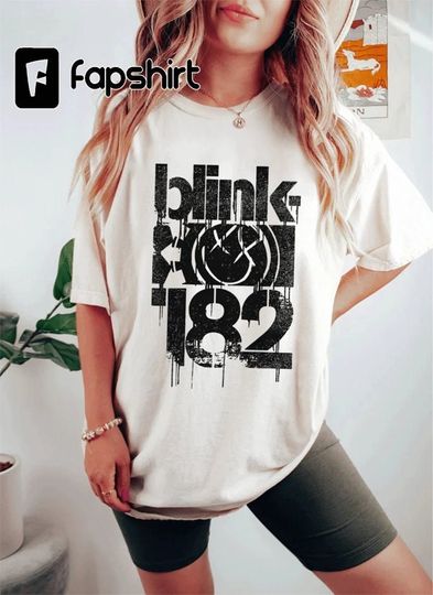 Blink Smiley Face 182 T-Shirt Blink Rock Band Graphic 182 Sweatshirt Blink Tour Rock Music Blink Gift 182