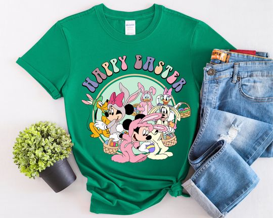 Vintage Disney Happy Easter Shirt, Mickey and Friends Shirt, Disney World Shirt