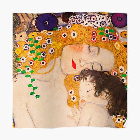 Gustav Klimt  -  Mother and Child Premium Matte Vertical Poster