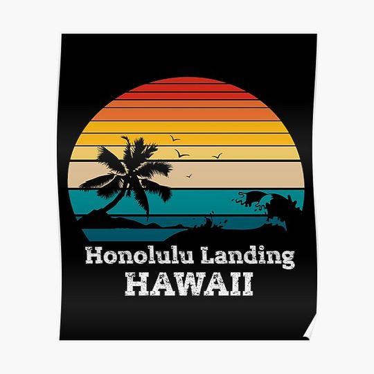 Honolulu Landing gift Premium Matte Vertical Poster