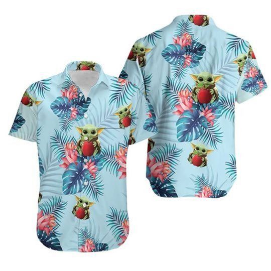 Baby Yoda Tropical Hawaiian Summer Hawaiian Shirt | The Mandalorian Baby Yoda