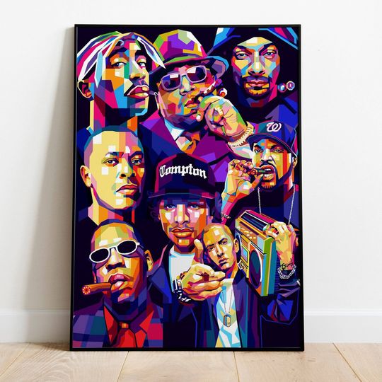 Hip hop rap legends poster Eminem, Dr dre, biggie smalls, eazy e, Tupac, Snoop Dogg ( Und)