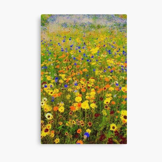 Field of flowers by Gustav Klimt Canvas