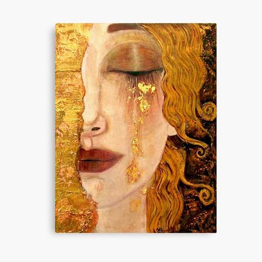 Freya's Tears (Golden Tears) portrait by Gustav Klimt Canvas