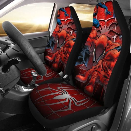 Amazing Spiderman Car Seat Covers Movie Fan Gift, Front Rear Car Seat Cover